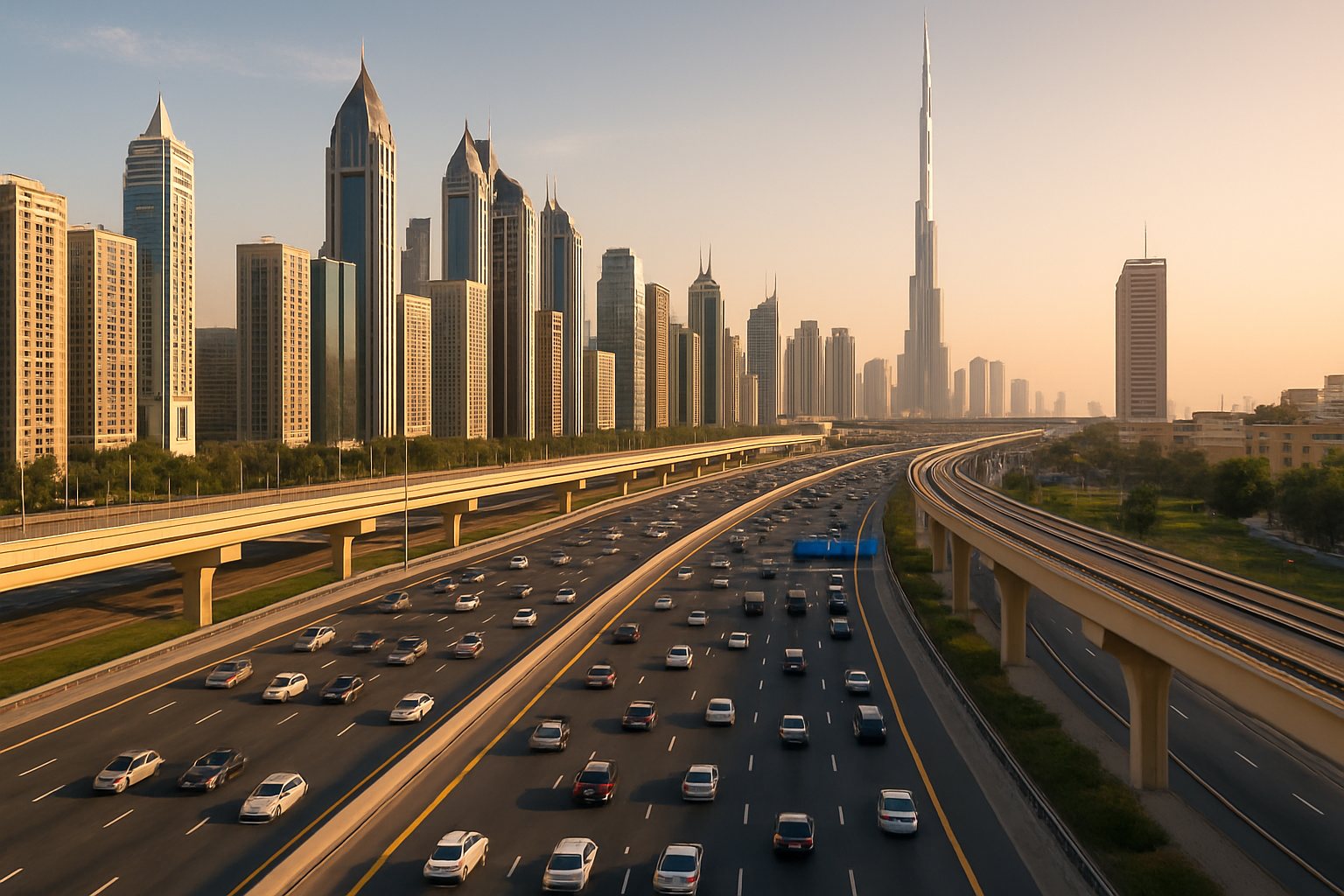 Smooth traffic flow on Dubai highways