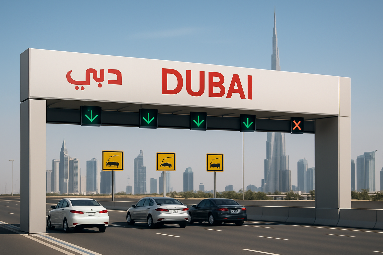Modern Dubai toll gate system